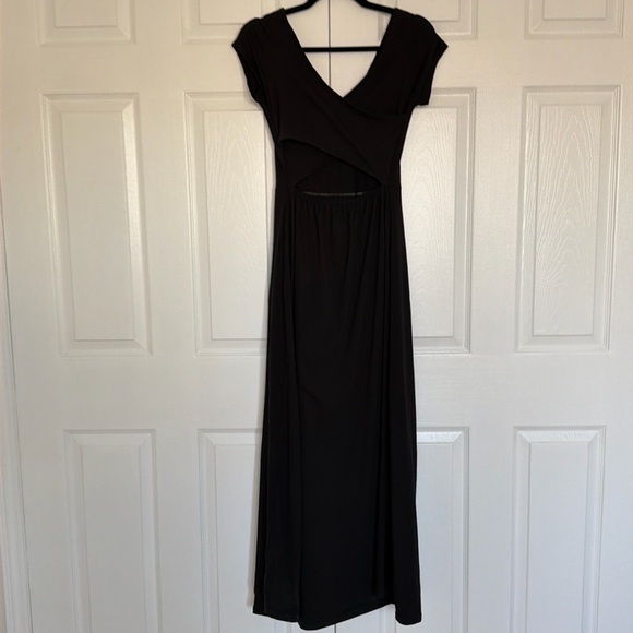 Pact Organic Cotton Fit & Flare Crossback Maxi black Dress, size S - Picture 4 of 10